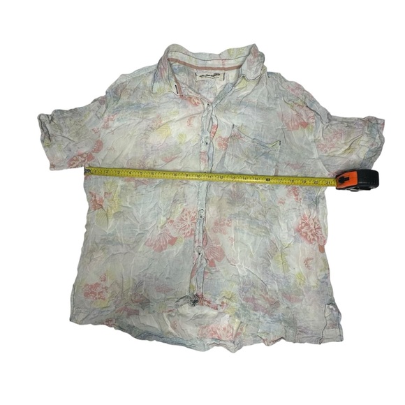 Free People We The Free Good Vibes Button Front Short Sleeve Shirt s - Picture 9 of 13